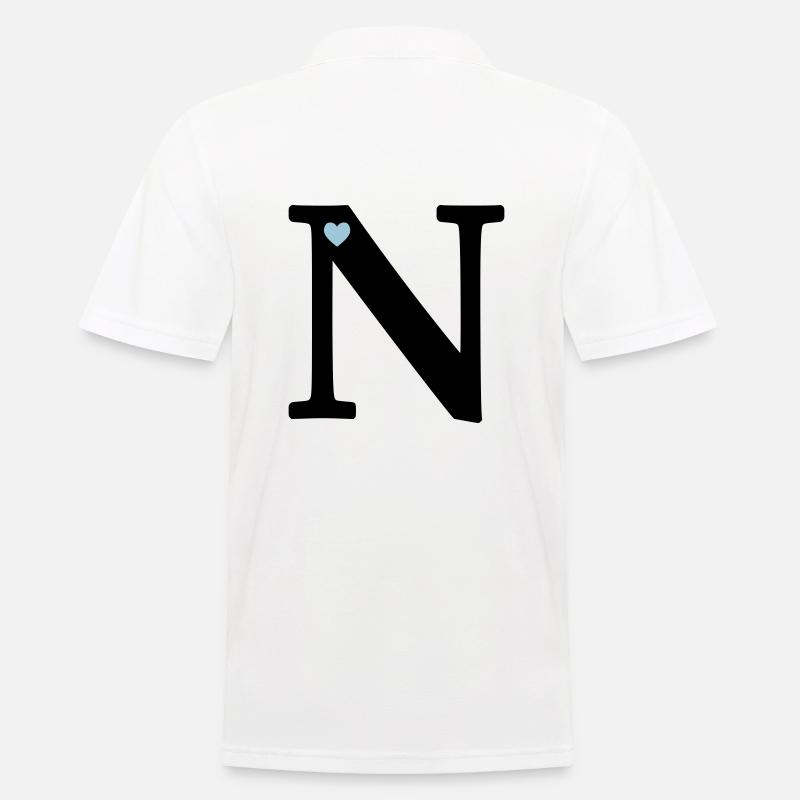 Buchstabe N Anfangsbuchstabe - Männer Poloshirt - Weiß