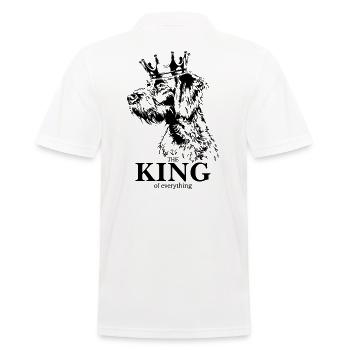 GERMAN WIREHAIRED King of everything Dog Wilsigns - Men's Polo Shirt - white - Back - Kai (181cm)