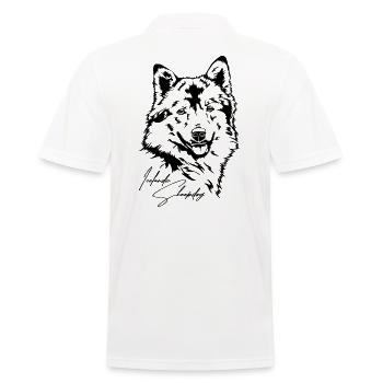 Icelandic Sheepdog Portrait Dog Dog Wilsigns - Men's Polo Shirt - white - Back - Kai (181cm)