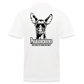 PHARAONENHUND coolster Hund Hundespruch Wilsigns - Männer Poloshirt - Weiß - Hinten - Kai (181cm)