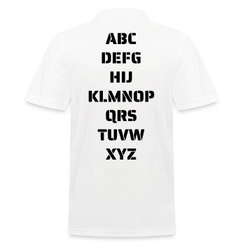 Das Alphabet - Männer Poloshirt - Weiß - Hinten - Kai (181cm)