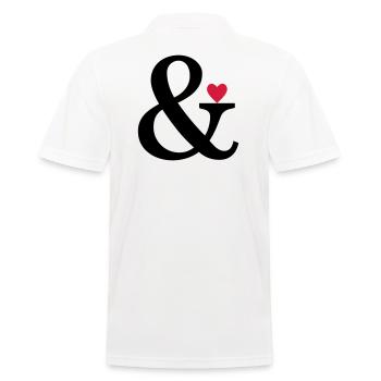 Ampersand Herz - Liebe Geschenk Zeichen der Liebe - Männer Poloshirt - Weiß - Hinten - Kai (181cm)