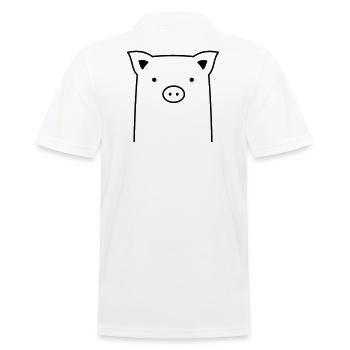 Schweinchen Schwein Ferkel Geschenk - Männer Poloshirt - Weiß - Hinten - Kai (181cm)