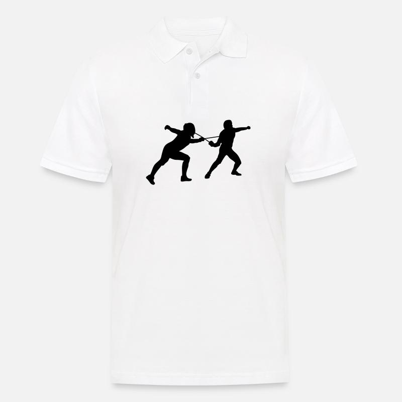 fechten - Männer Poloshirt - Weiß