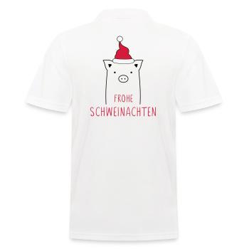 Frohe Weihnachten I Schweinachten Schwein Sau - Männer Poloshirt - Weiß - Hinten - Kai (181cm)