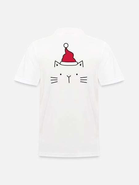 Cat Santa Claus Christmas hat Christmas - Men's Polo Shirt - white