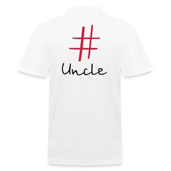 #Uncle Hashtag Social Media I Geschenkidee Onkel - Männer Poloshirt - Weiß - Hinten - Kai (181cm)