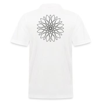 Mandala Blume Floral Geschenk - Männer Poloshirt - Weiß - Hinten - Kai (181cm)