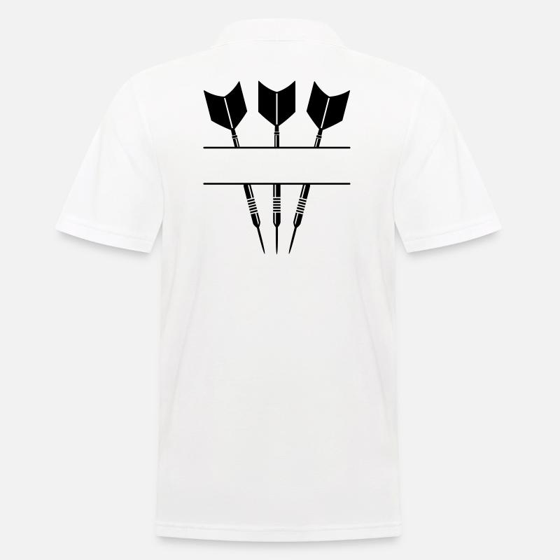 Drei Darts einfarbig mit Textzeile. - Männer Poloshirt - Weiß