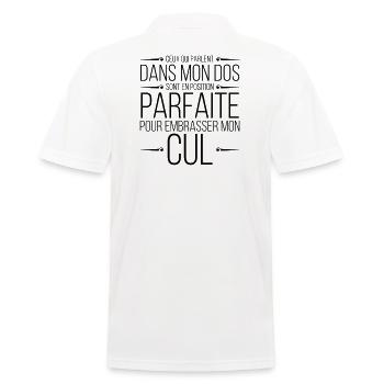 Ceux qui parlent dans mon dos - Polo Homme - blanc - Dos - Kai (181cm)