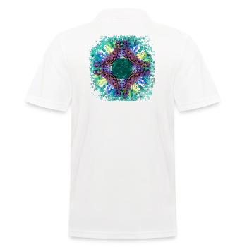 Modernes Mandala 1 - Männer Poloshirt - Weiß - Hinten - Kai (181cm)