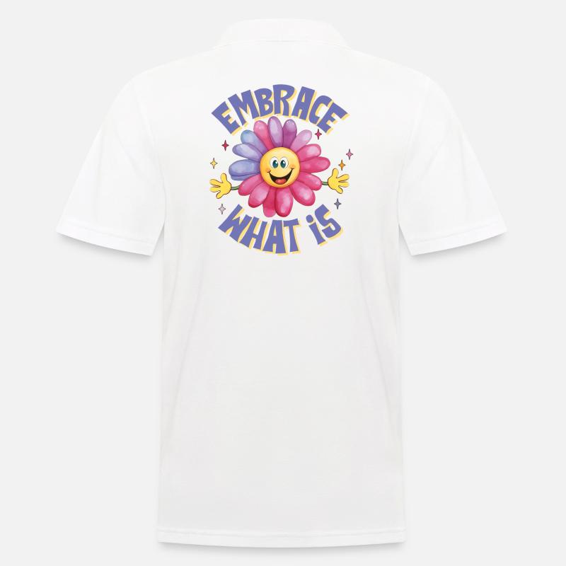positive Einstellung, Lebensfreude, Lebensfreude - Männer Poloshirt - Weiß