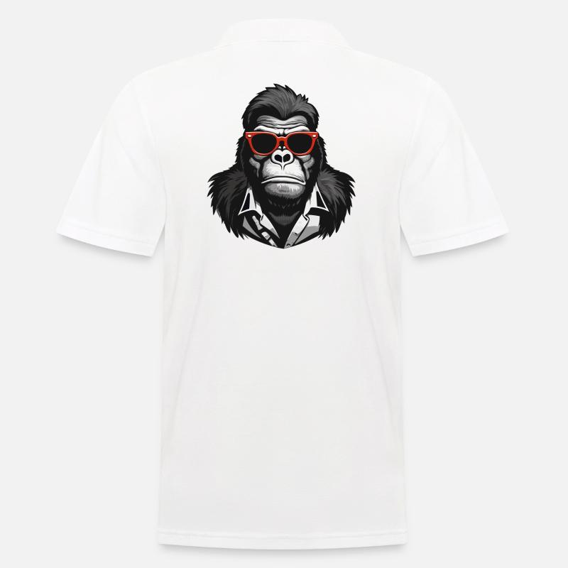 Gorilla, Affe, Primat - Männer Poloshirt - Weiß
