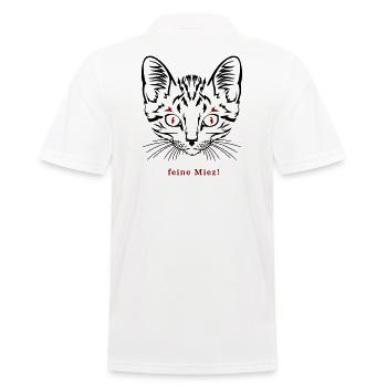 Cat, fine kitty - Men's Polo Shirt - white - Back - Kai (181cm)