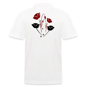 Tulpen mit Ameisen - Männer Poloshirt - Weiß - Hinten - Kai (181cm)