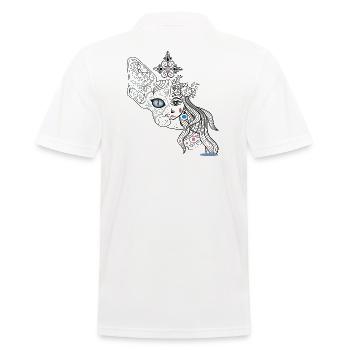 Visages de chien et de fille - Polo Homme - blanc - Dos - Kai (181cm)