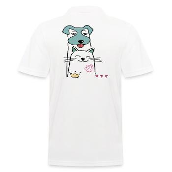 Chien et chat - Polo Homme - blanc - Dos - Kai (181cm)