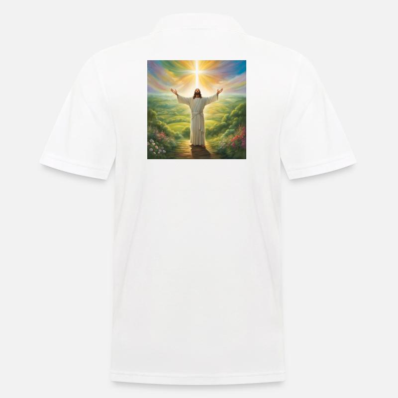 Jesus, katholischer Jesus Christus - Männer Poloshirt - Weiß