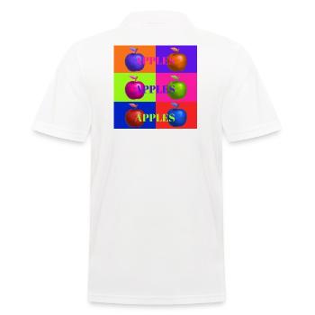 Pop Art Apfel Collage Design - Männer Poloshirt - Weiß - Hinten - Kai (181cm)