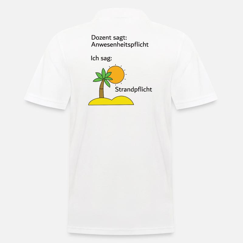 Unispruch "Strandpflicht" Geschenk, Studenten - Männer Poloshirt - Weiß
