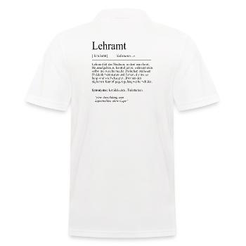 Unispruch "Lehramt" Student Geschenk, Studenten - Männer Poloshirt - Weiß - Hinten - Kai (181cm)