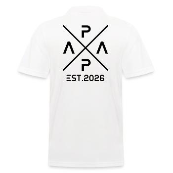 Papa est. 2026 Vater 2026 Erstes Mal Papa 2026 - Männer Poloshirt - Weiß - Hinten - Kai (181cm)