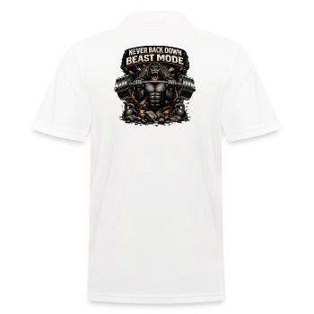 Gorille de pouvoir en mode bête - Polo Homme - blanc - Dos - Kai (181cm)