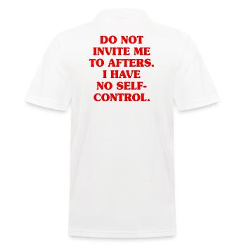 Do Not Invite Me To Afters Afterhour Club Feiern - Männer Poloshirt - Weiß - Hinten - Kai (181cm)