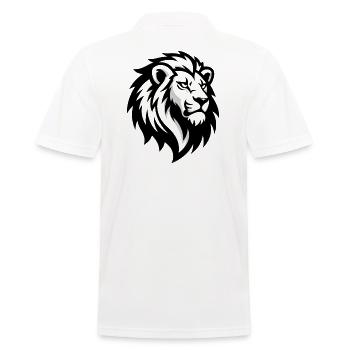 Majestic lion's head – symbol of power - Men's Polo Shirt - white - Back - Kai (181cm)