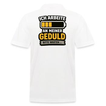 Geduld-Upgrade: Bitte Warten - Männer Poloshirt - Weiß - Hinten - Kai (181cm)