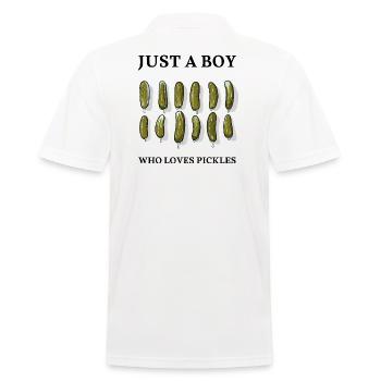 JUSTE UN GARÇON QUI ADORE LES CORNICHONS - Essiggurken - Polo Homme - blanc - Dos - Kai (181cm)