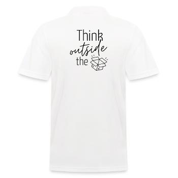 Ideenkiste - Think outside ... - Männer Poloshirt - Weiß - Hinten - Kai (181cm)
