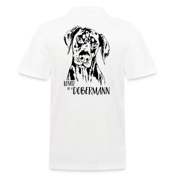 Aimé par un chien Doberman disant Wilsigns - Polo Homme - blanc - Dos - Kai (181cm)