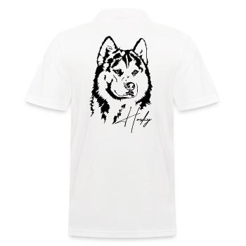Siberian Husky Portrait Dogs Dog Wilsigns - Men's Polo Shirt - white - Back - Kai (181cm)