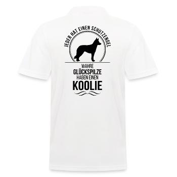 Koolie Schutzengel Hunde Spruch Wilsigns - Männer Poloshirt - Weiß - Hinten - Kai (181cm)