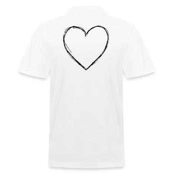 Heart love symbol gift birthday friendship - Men's Polo Shirt - white - Back - Kai (181cm)