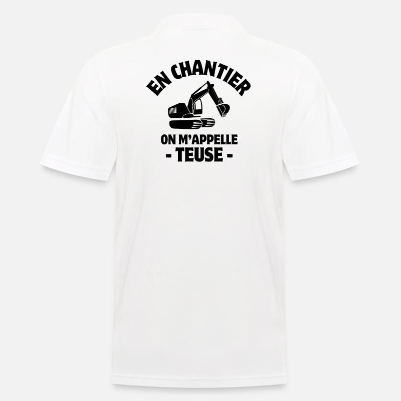 Bauleiter, Bagger, Baumaschine - Männer Poloshirt - Weiß