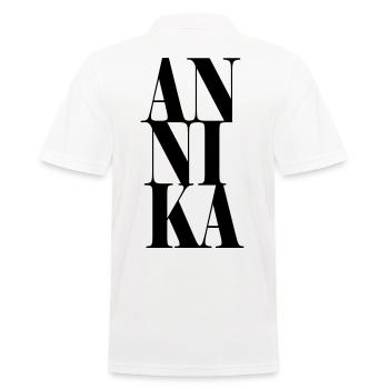 Annika Name Vorname Moderne Schrift Wort Art - Männer Poloshirt - Weiß - Hinten - Kai (181cm)