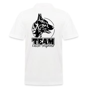 Team DUTCH SHEPHERD Hunde Hund Wilsigns IGP - Männer Poloshirt - Weiß - Hinten - Kai (181cm)