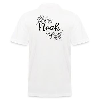Noah | Name of Name | Vectorgraphic ! - Men's Polo Shirt - white - Back - Kai (181cm)