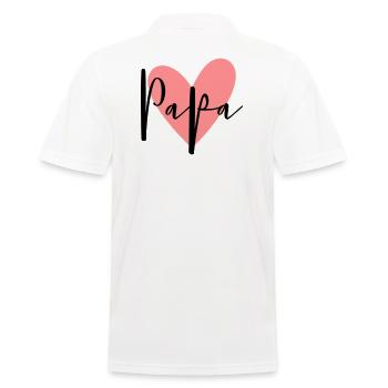 Papa coeur amour cadeau de famille - Polo Homme - blanc - Dos - Kai (181cm)