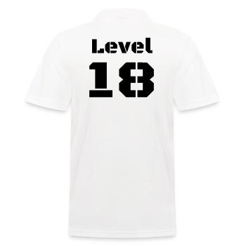 Level 18 - Männer Poloshirt - Weiß - Hinten - Kai (181cm)