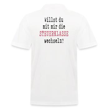 Heiratsantrag Verlobung Antrag Hochzeit Freundin - Männer Poloshirt - Weiß - Hinten - Kai (181cm)