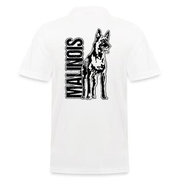 MALINOIS Portrait Dog Dogs Wilsigns - Men's Polo Shirt - white - Back - Kai (181cm)
