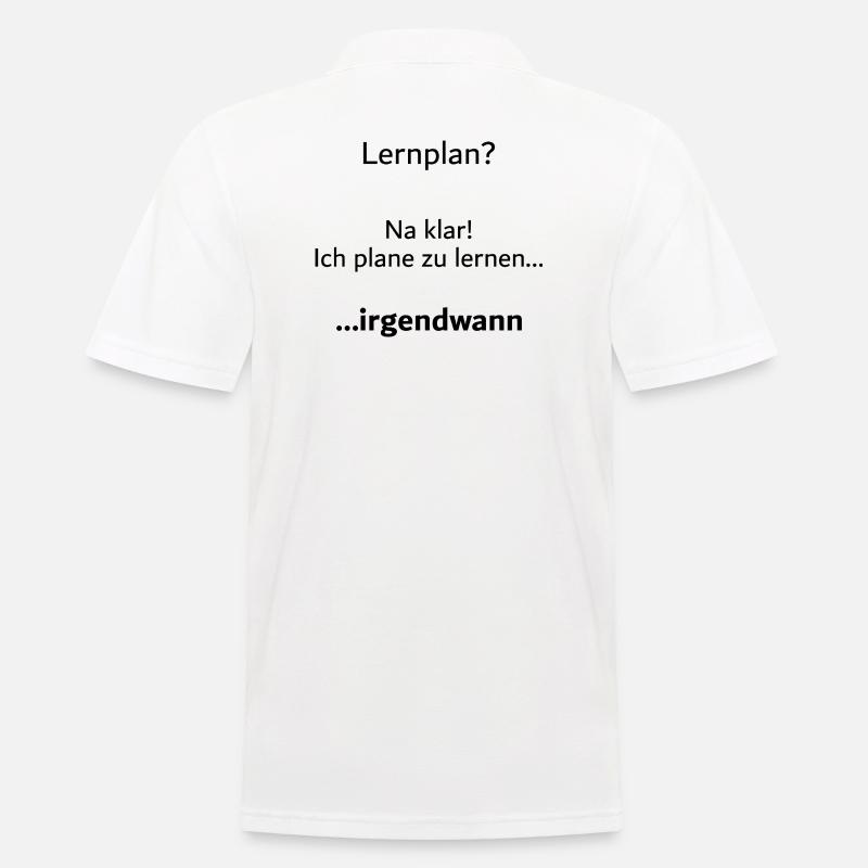 University saying "Learning plan?" Student Gift, Students - Men's Polo Shirt - white