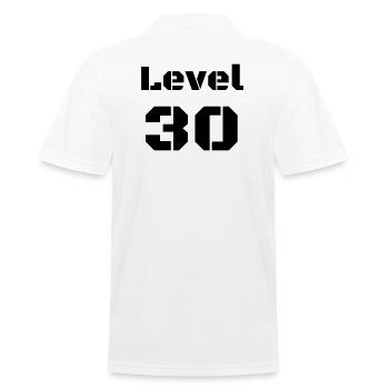 Level 30 - Männer Poloshirt - Weiß - Hinten - Kai (181cm)