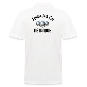 pétanque, fan de pétanque, bouliste - Polo Homme - blanc - Dos - Kai (181cm)