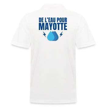 Mayotte, 976, Französisches Departement - Männer Poloshirt - Weiß - Hinten - Kai (181cm)