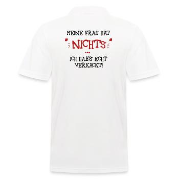 Meine Frau hat nichts - Männer Poloshirt - Weiß - Hinten - Kai (181cm)