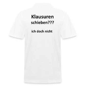 Unispruch "Klausuren schieben" Geschenk, Studenten - Männer Poloshirt - Weiß - Hinten - Kai (181cm)
